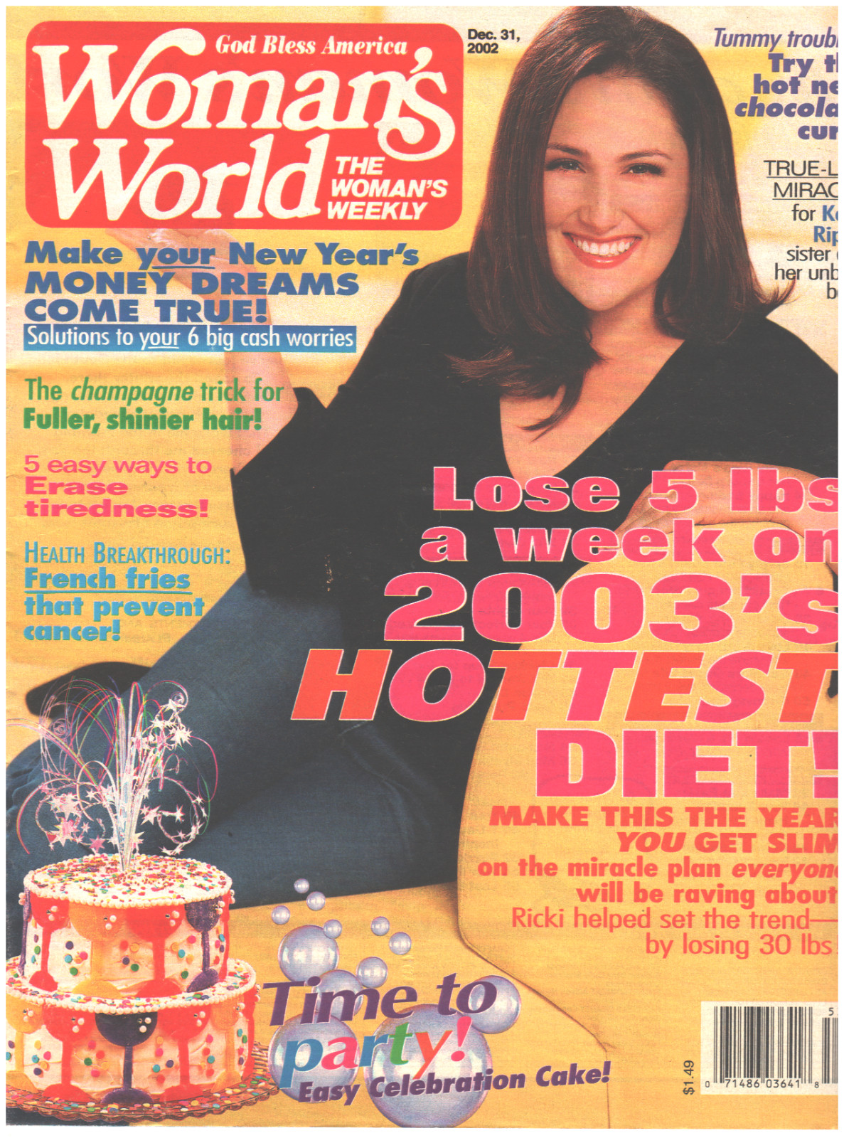 WOMANS WORLD Magazine December 31 2002 Ricki Lake Hottest Diet Lose 5 Lbs A Week