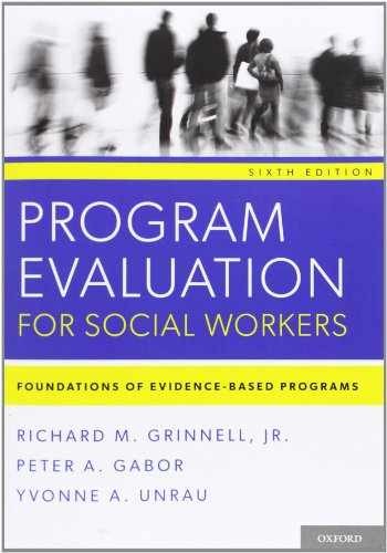 Program Evaluation for Social – Paperback, by Grinnell Jr. Richard – Very Good j