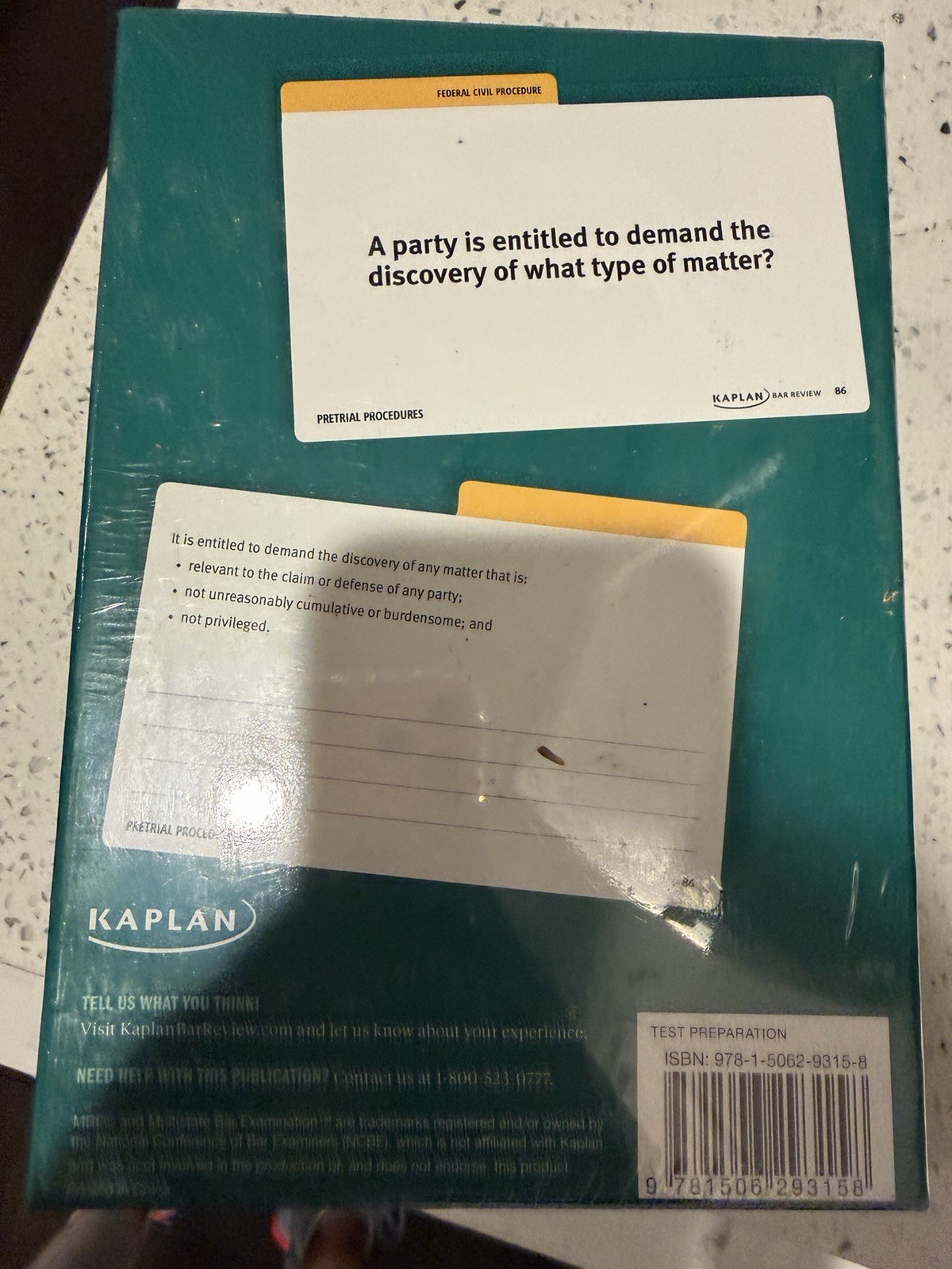 BRAND NEW Kaplan Bar Review MBE Flashcards 700 Color-Coded Cards Bar Exam Prep