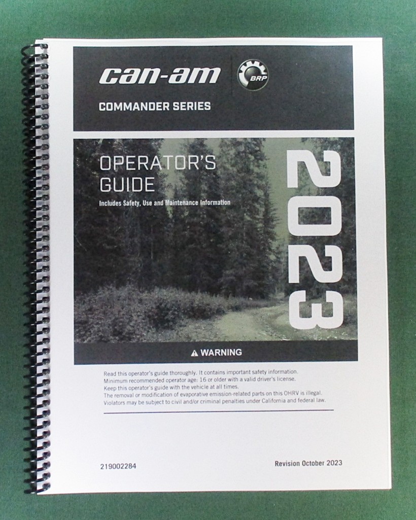 2023 Can-Am Commander DPS 700 Owner&rsquo;s Manual: 248 Pages & Protective Covers