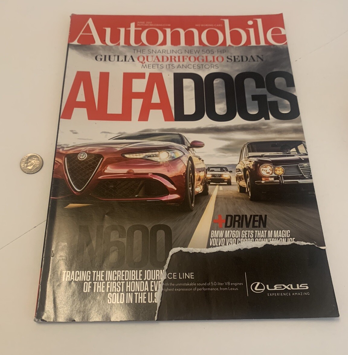 Automobile Magazine June 2017 Ripped Cover 102 Pages BMW Vision Board Scrapbook