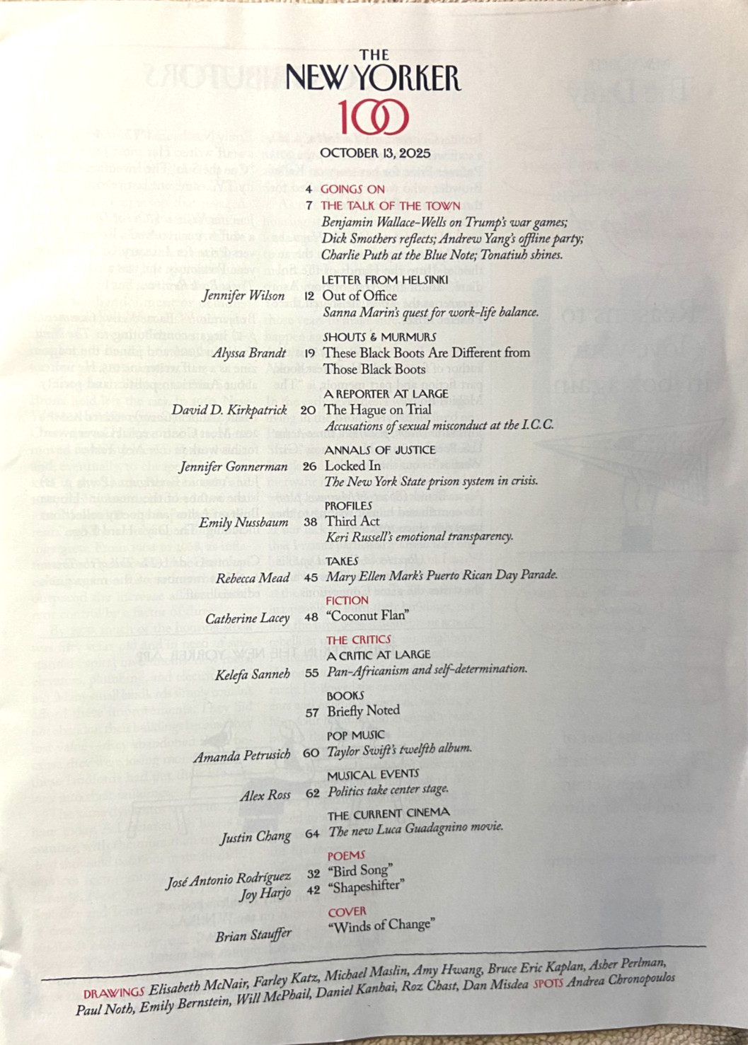 October 13, 2025 — The New Yorker Magazine