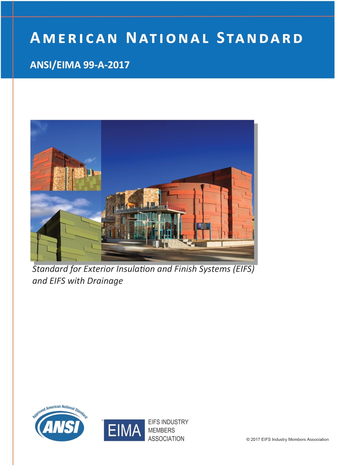 American National Standard ANSI/EIMA 99-A-2017 Standard for Exterior Insulation