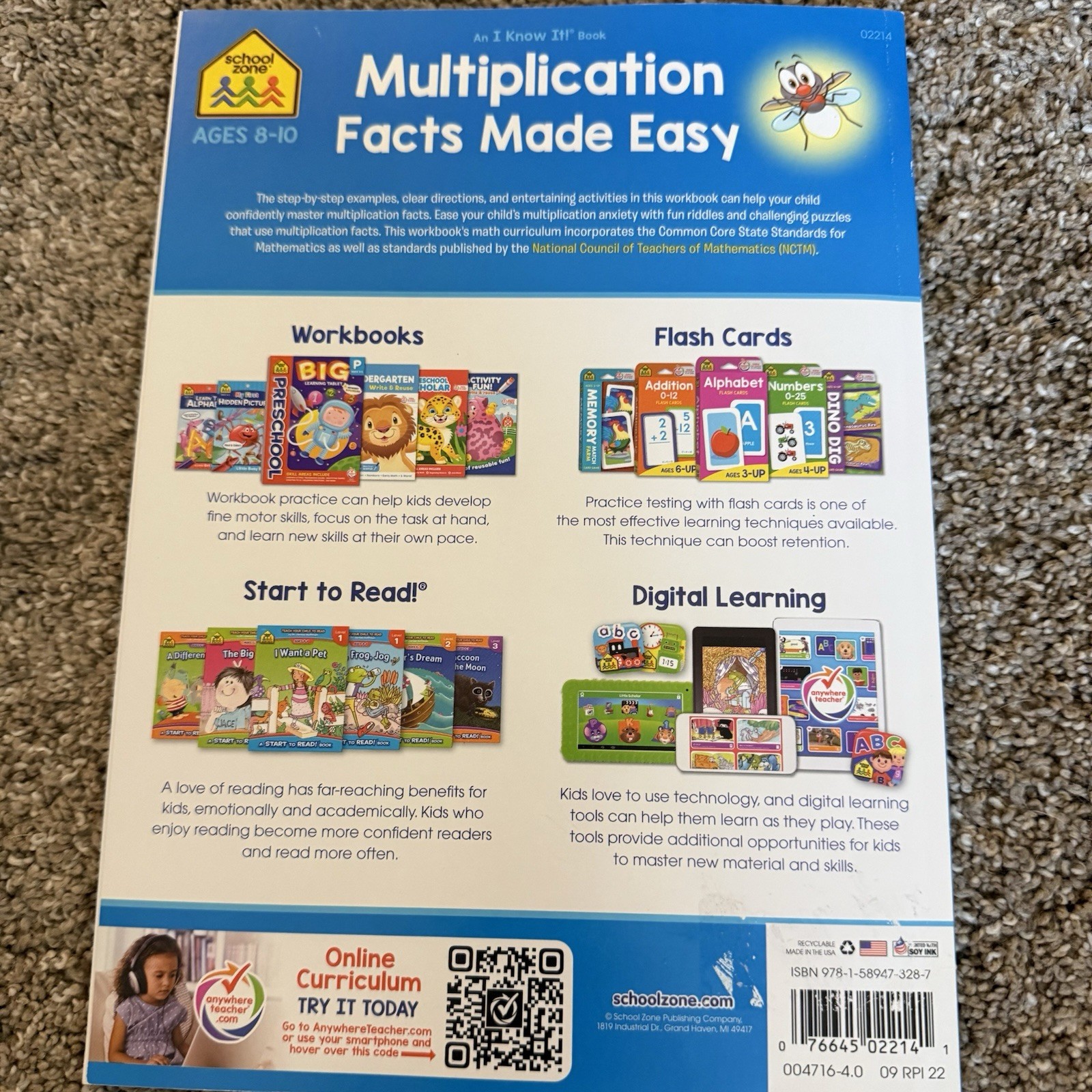 Multiplication Facts Made Easy Workbook Grade 3-4 New Paperback Book