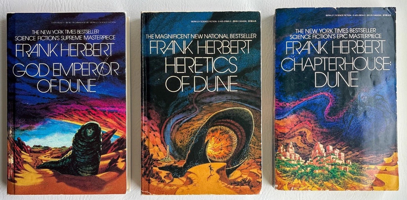 Lot of 3 Frank Herbert Dune Books, 1982-86 God Emperor Heretics Chapterhouse