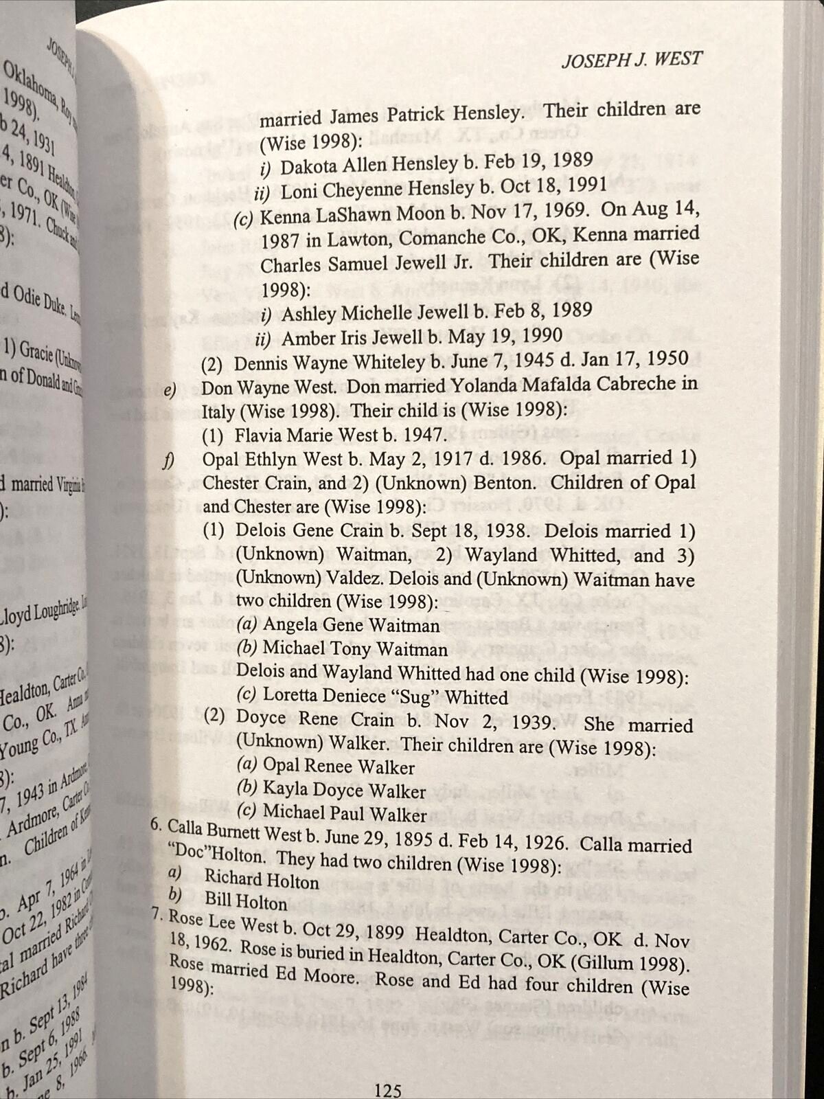 Genealogy Family History of William Nelson West Family 1775-1846 Karen West Scot