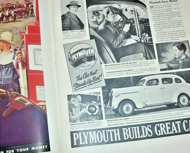 August 2, 1937 LIFE Magazine Old CAR ad 3 30s advertising add FREE SHIP Aug 8