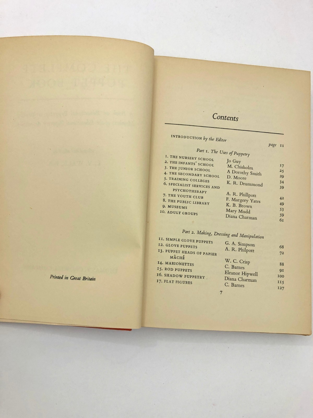 The Complete Puppet Book Edited by L. V. Wall 1952 Great Britain HB 288 pages