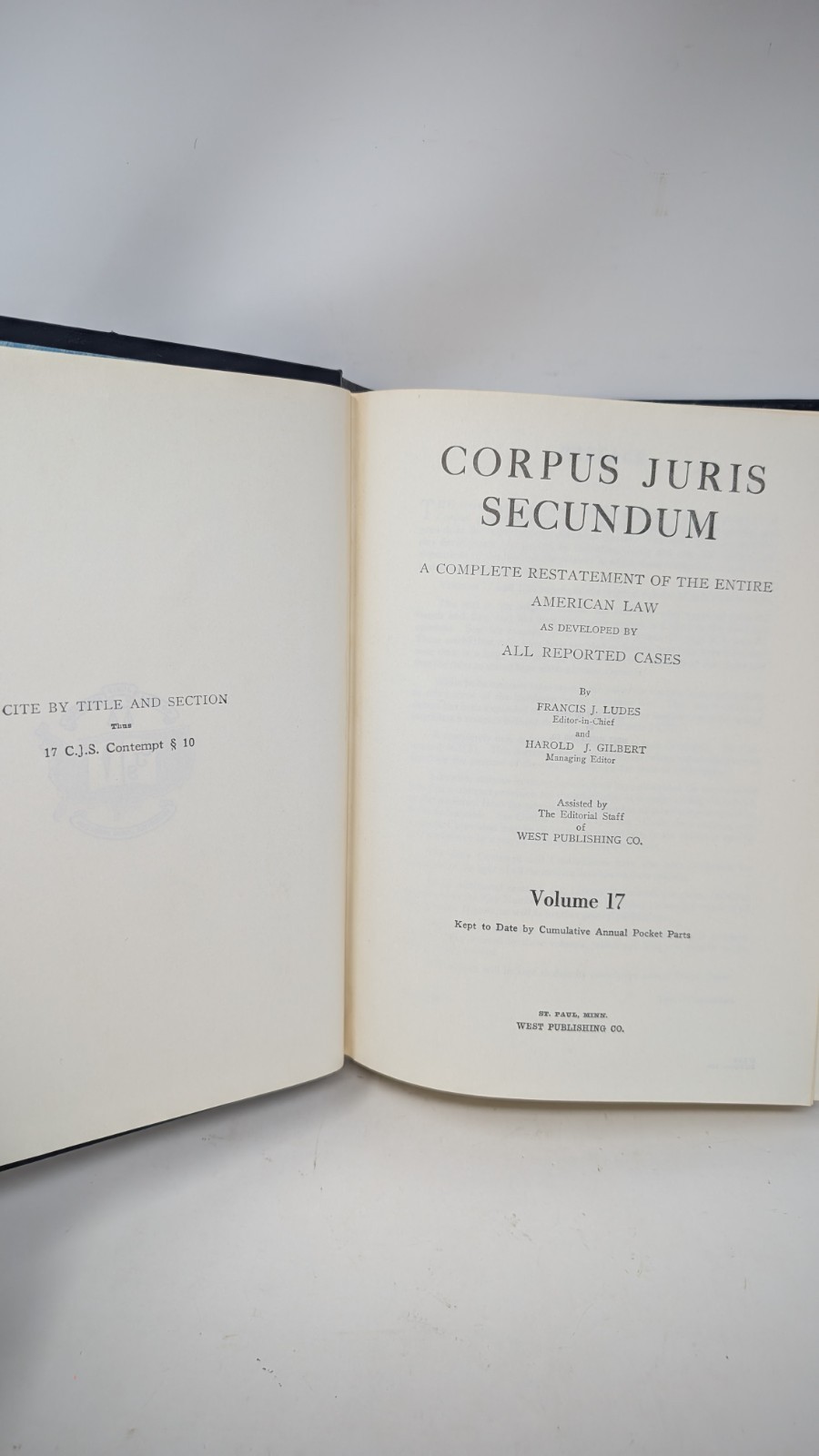 Corpus Juris Secundum Volume 17 & 17A – Contempt – Contracts – Contribute
