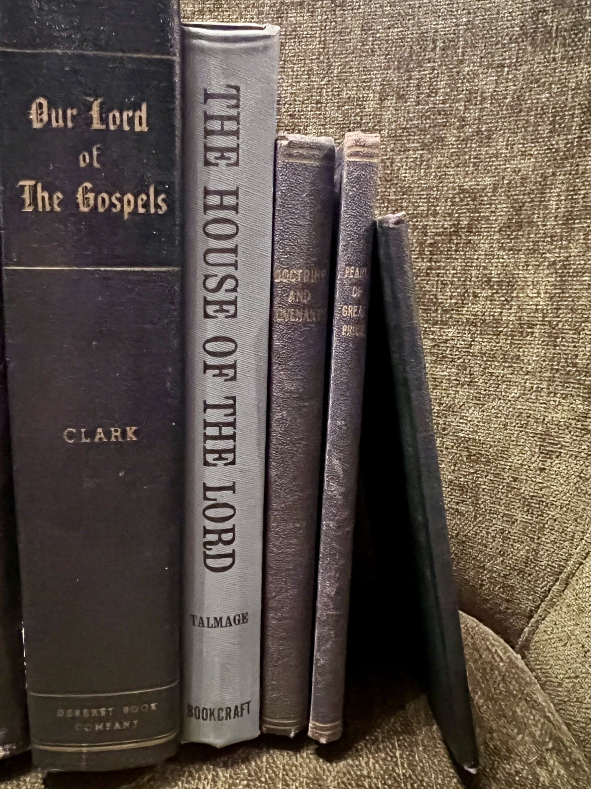 Lot of 10 Vintage Hardcover Books in Blue Shades for STAGING Library—LDS Mormon