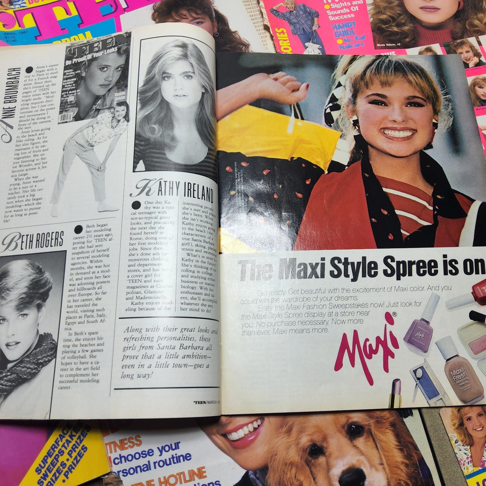 Vtg tEEN magazine march 1986 fashion makeup hair 80s angela hines patrick swayze