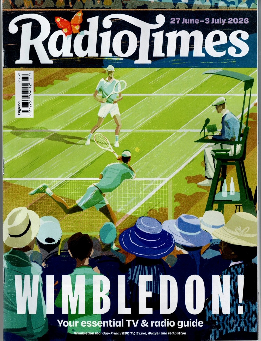 Radio Times 27th June Wimbledon Jodie Foster Alexander Armstrong Lorraine Kelly