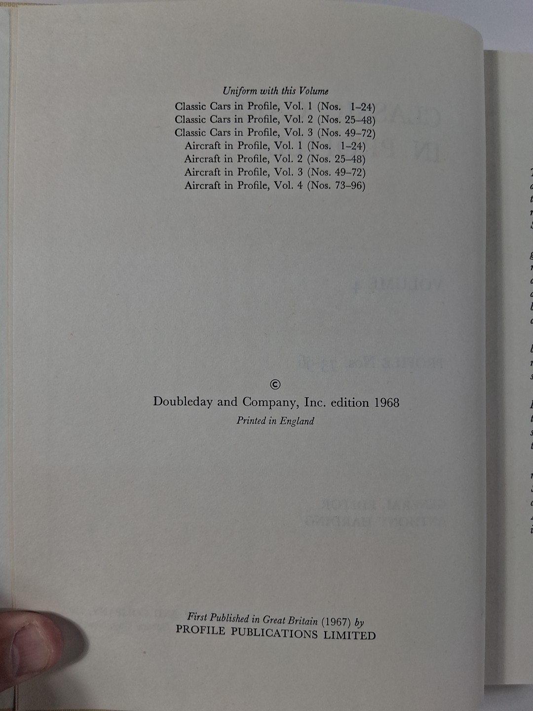 Classic Cars in Profile Volume 4 (600 photos & 48 pages of color scale drawings)