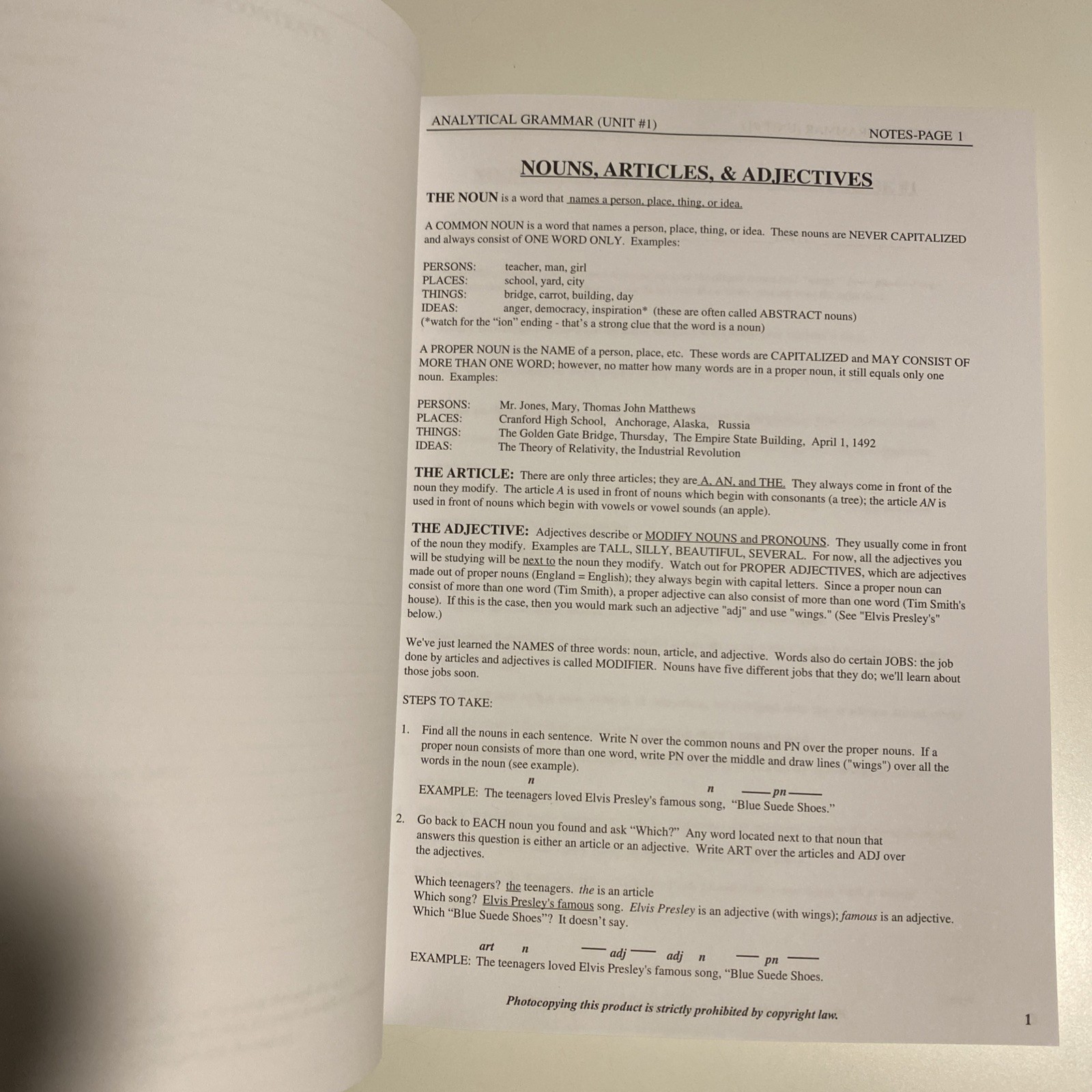 Analytical Grammar: A Systematic Approach to Language Mastery Student Workbook