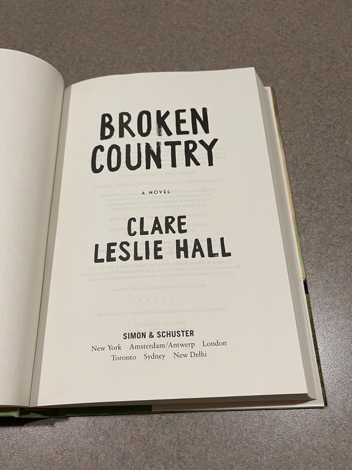 Broken Country by Clare Leslie Hall (2025, First Edition, 1st Printing Hardcover