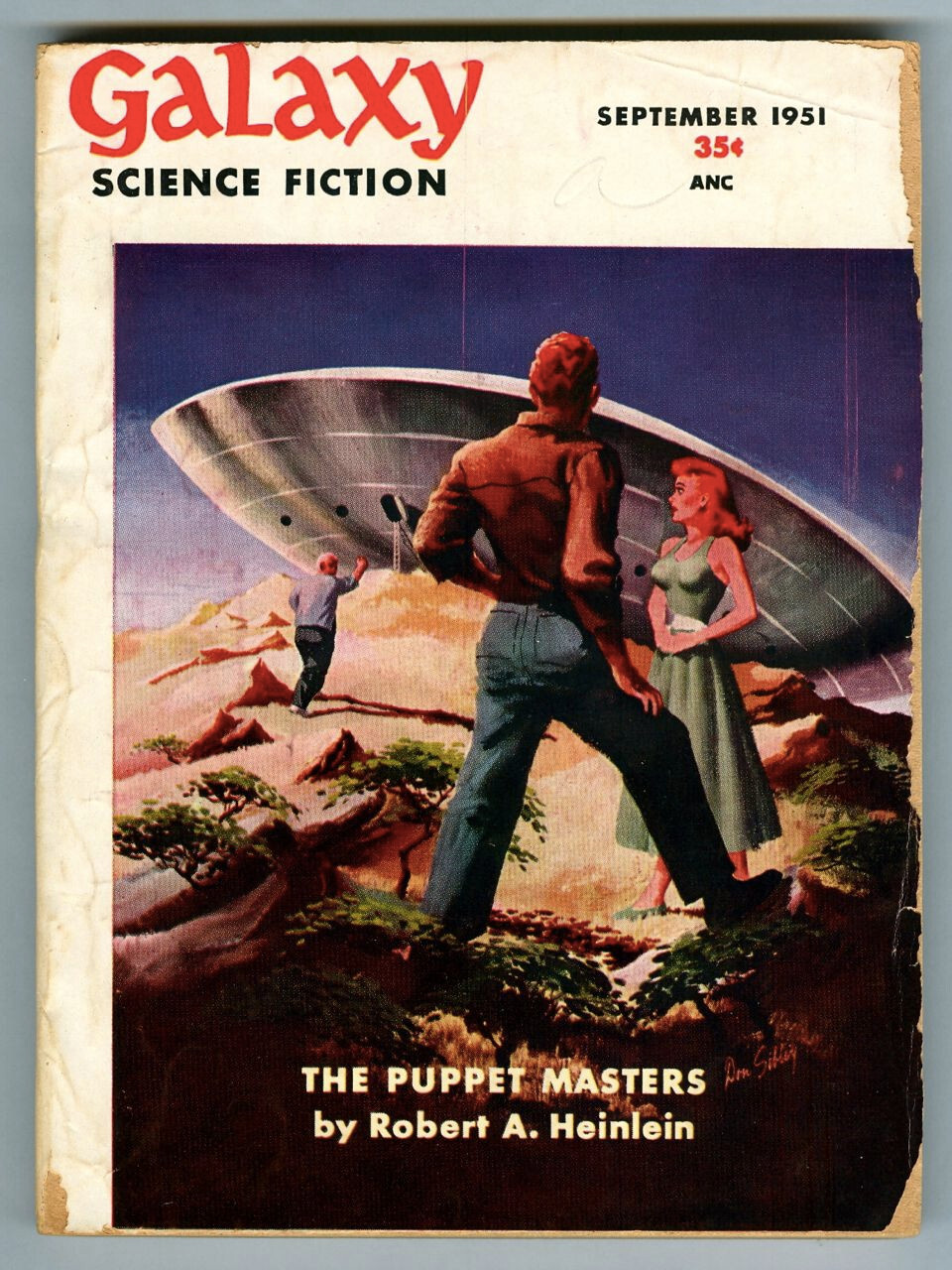 Rare September 1951 GALAXY SCIENCE FICTION Magazine! PUPPET MASTERS by Heinlein!