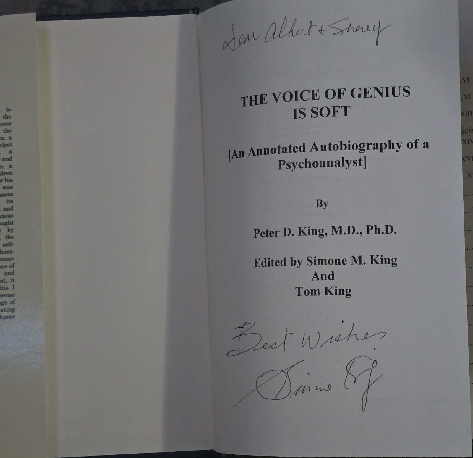 The Voice Of Genius Is Soft SIGNED Simone King 2003 HC w DJ