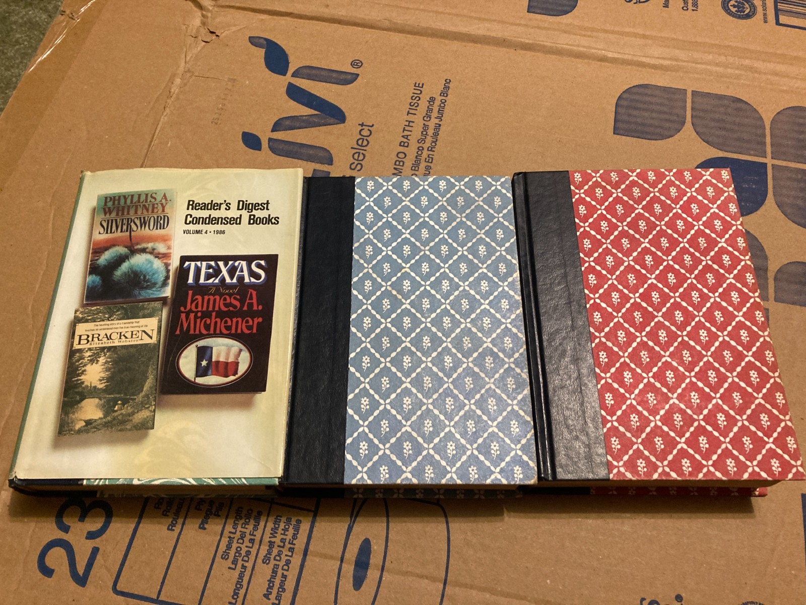 Lot of 3 Reader’s Digest Condensed Books 1980&rsquo;s: One with dust jacket. Excellent