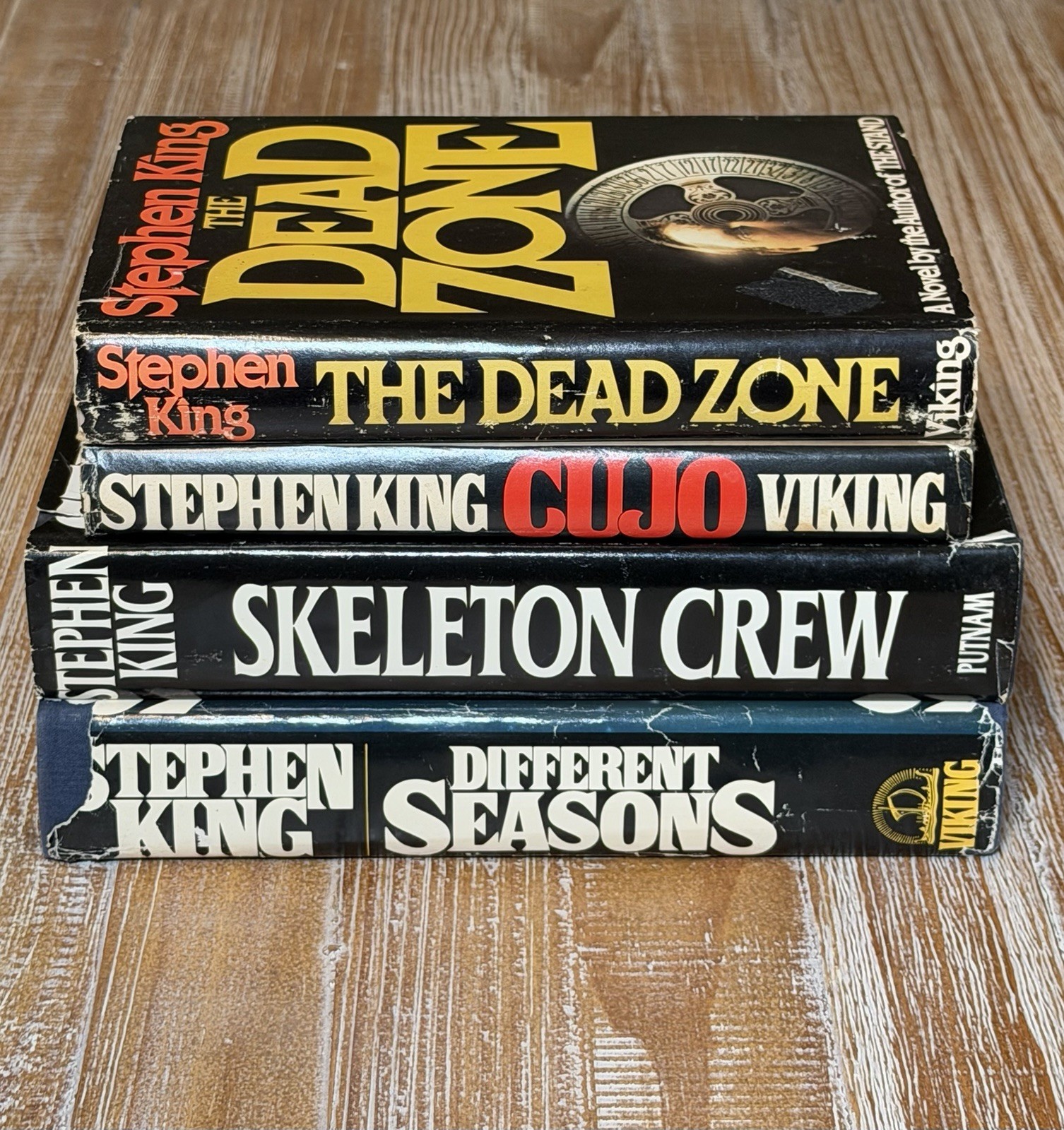 Stephen King Hardcover Book Lot (4) 1st E Cujo, Dead Zone, Skeleton Crew