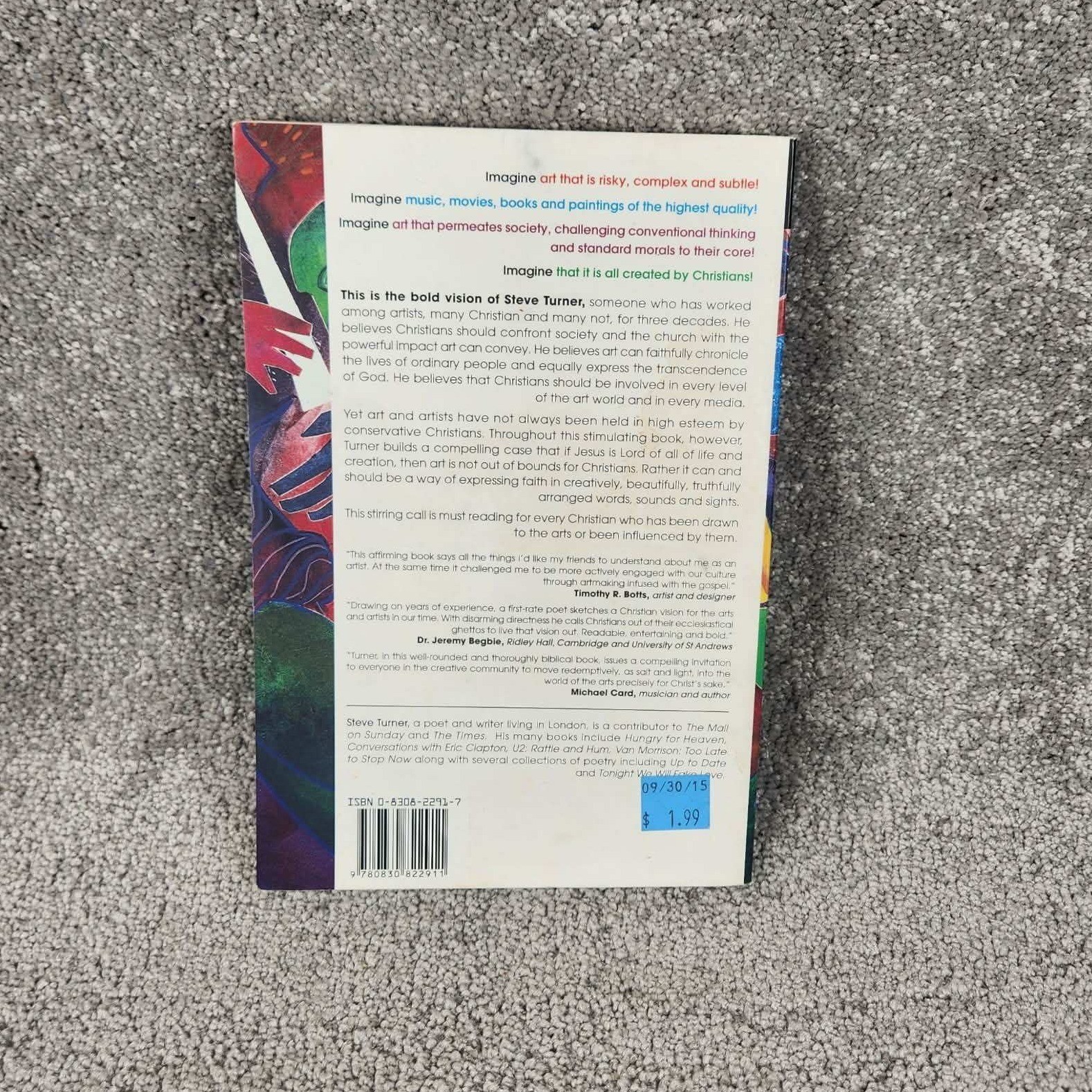 InterVarsity Press Imagine Steve Turner Christian Arts Paperback Religion 8.25&Prime;