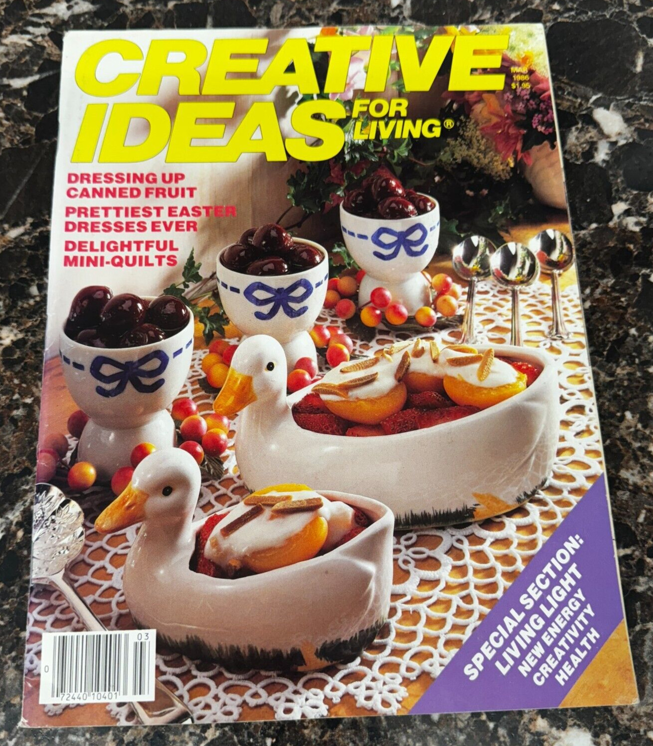 Creative Ideas For Living Magazine Mar 1986 Easter Dress Windmill Weights Quilts