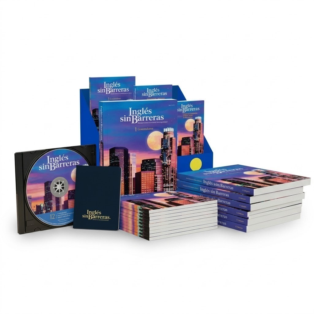 Inglés Sin Barreras Curso Completo – 10 Volúmenes Libros CDs DVDs – Set Completo
