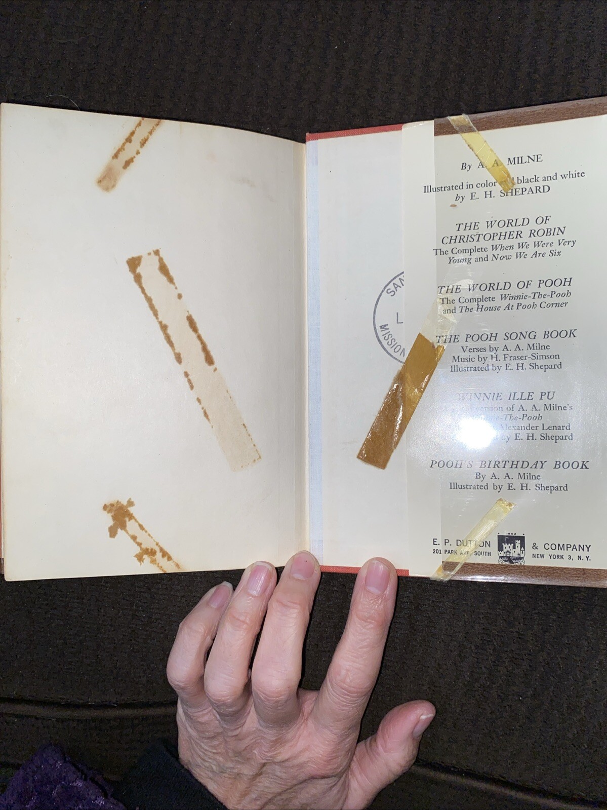 VINTAGE 1961 Winnie the Pooh Library 3 Book Set A.A Milne With Dust Jackets