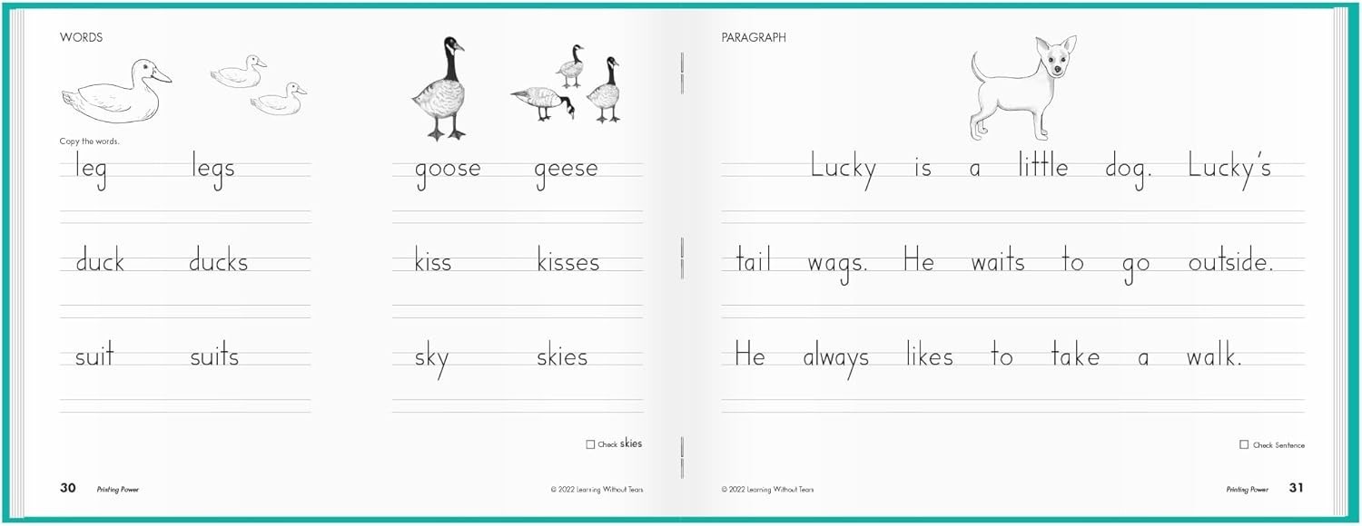 Printing Power, Student Workbook, Age 7+, 2nd Grade+, Handwriting Practice, W…