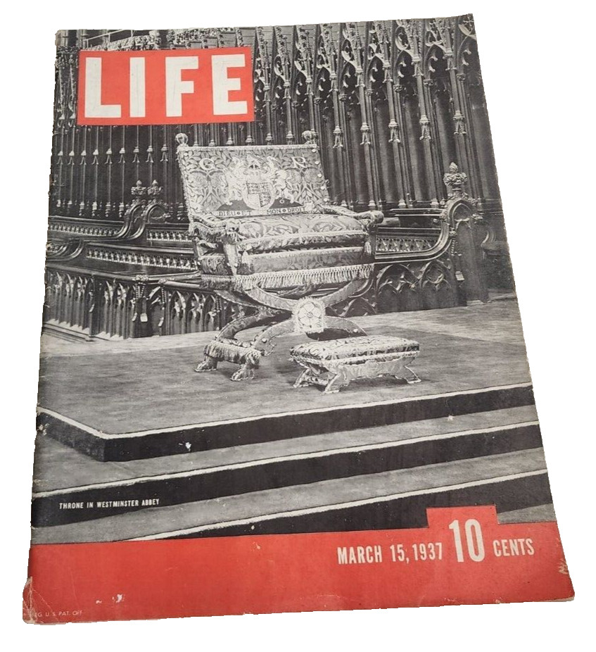 March 15, 1937 LIFE Magazine King Crown swords 1930s Advertising FREE SHIP 3