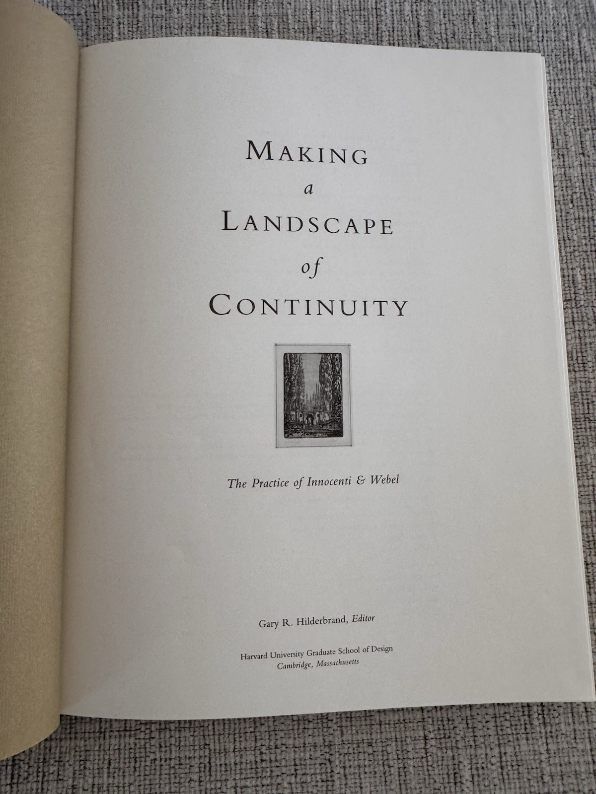 Making a Landscape of Continuity Innocenti & Webel HC 1997 Architecture Art
