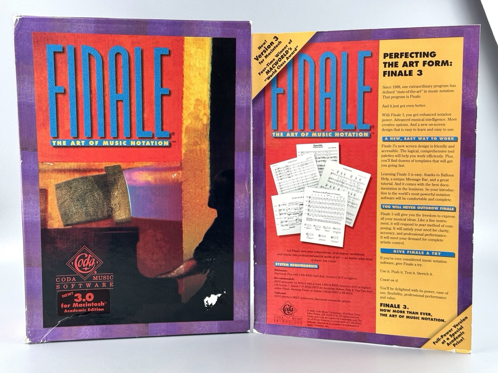 Finale: The Art of Music Notation 3.0 for Macintosh Mac w/ Sealed Disks & Books