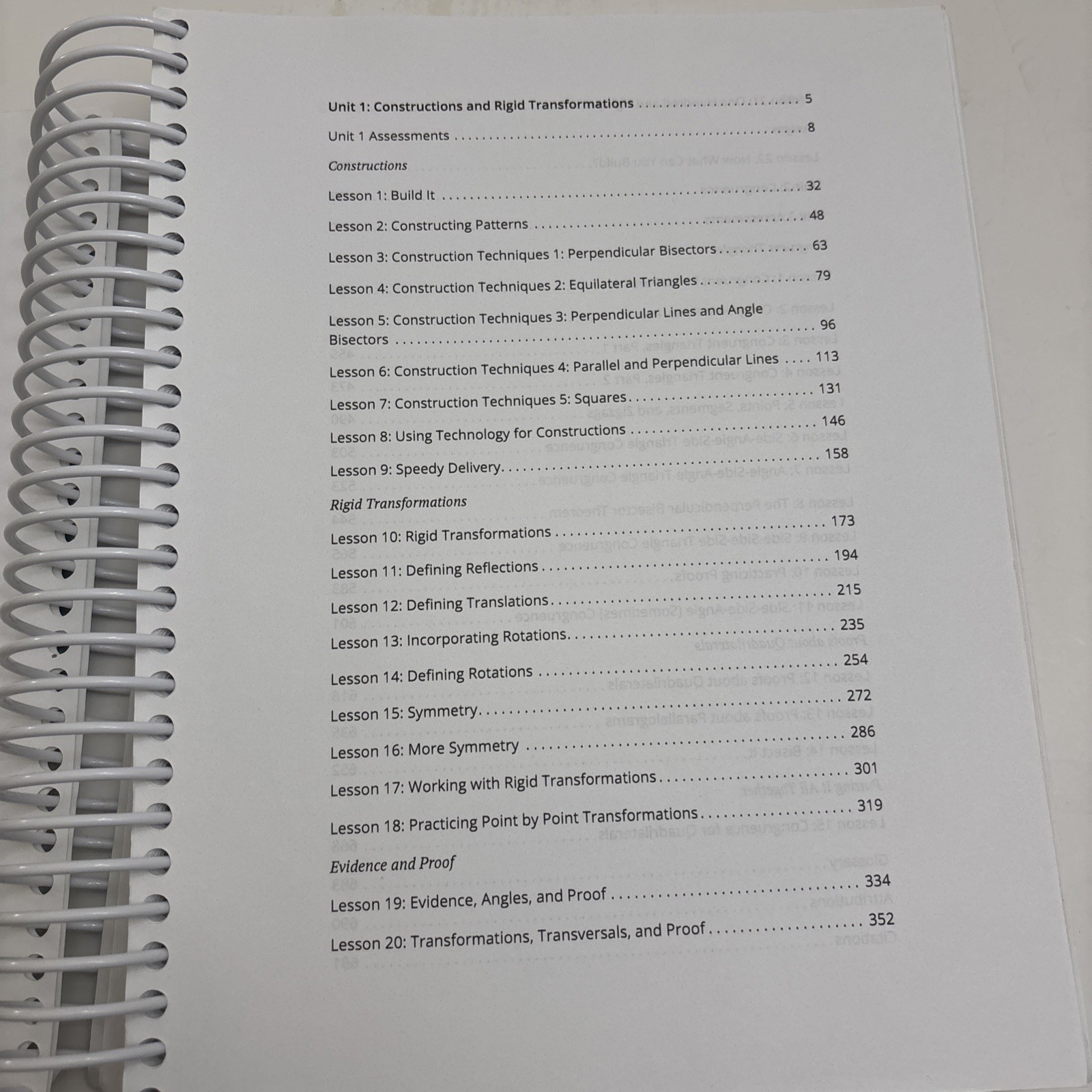 KENDALL HUNT HIGH SCHOOL MATH GEOMETRY UNITS 1-2 [Paperback] TEACHER GUIDE