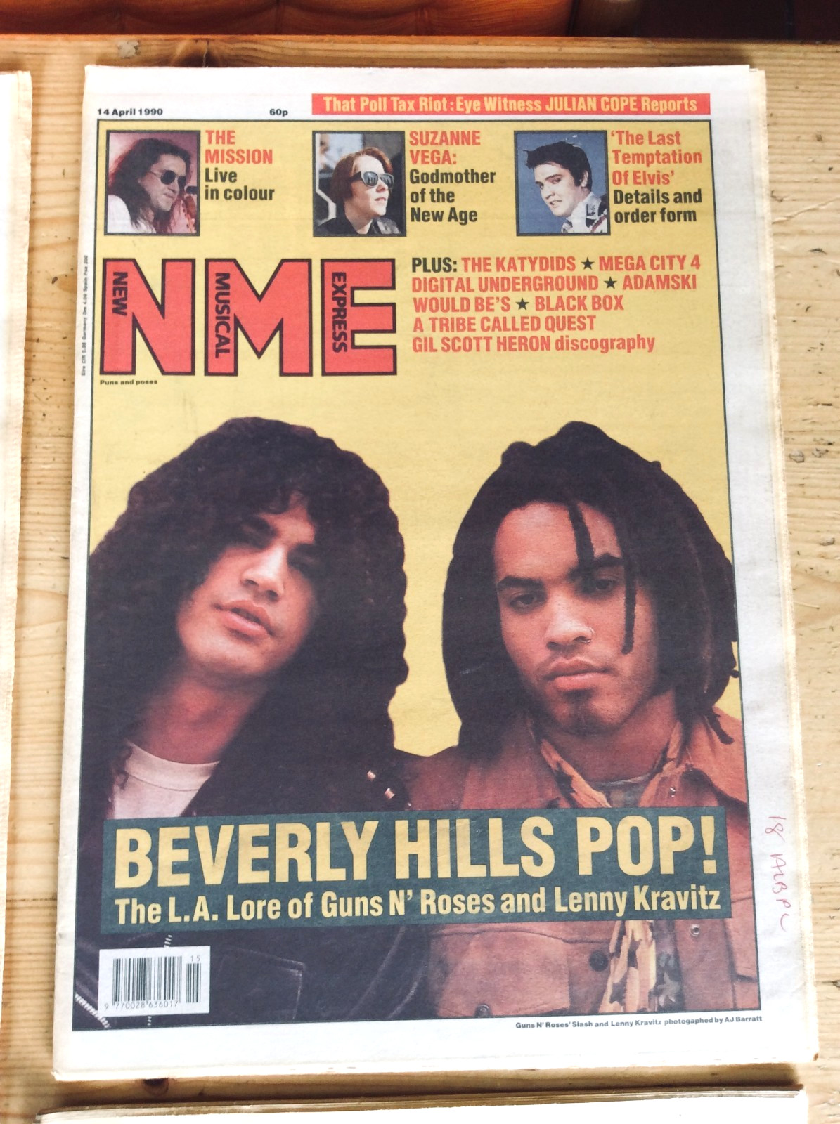 NME. New Musical Express Magazines. April 1990. Four issues. No Posters.