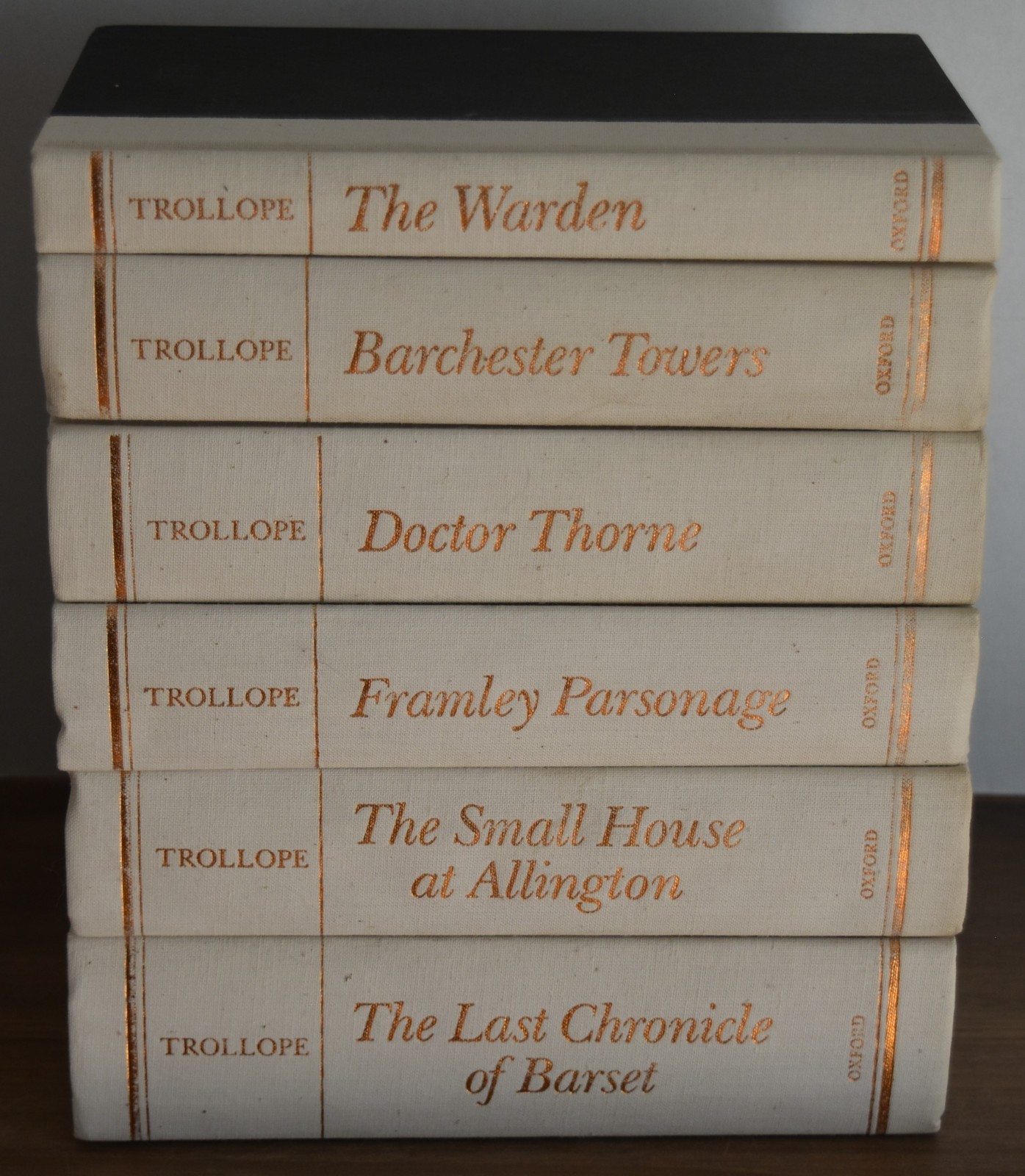 Anthony Trollope Complete 6 The Barsetshire Novel Set, Oxford University, HC/VGC