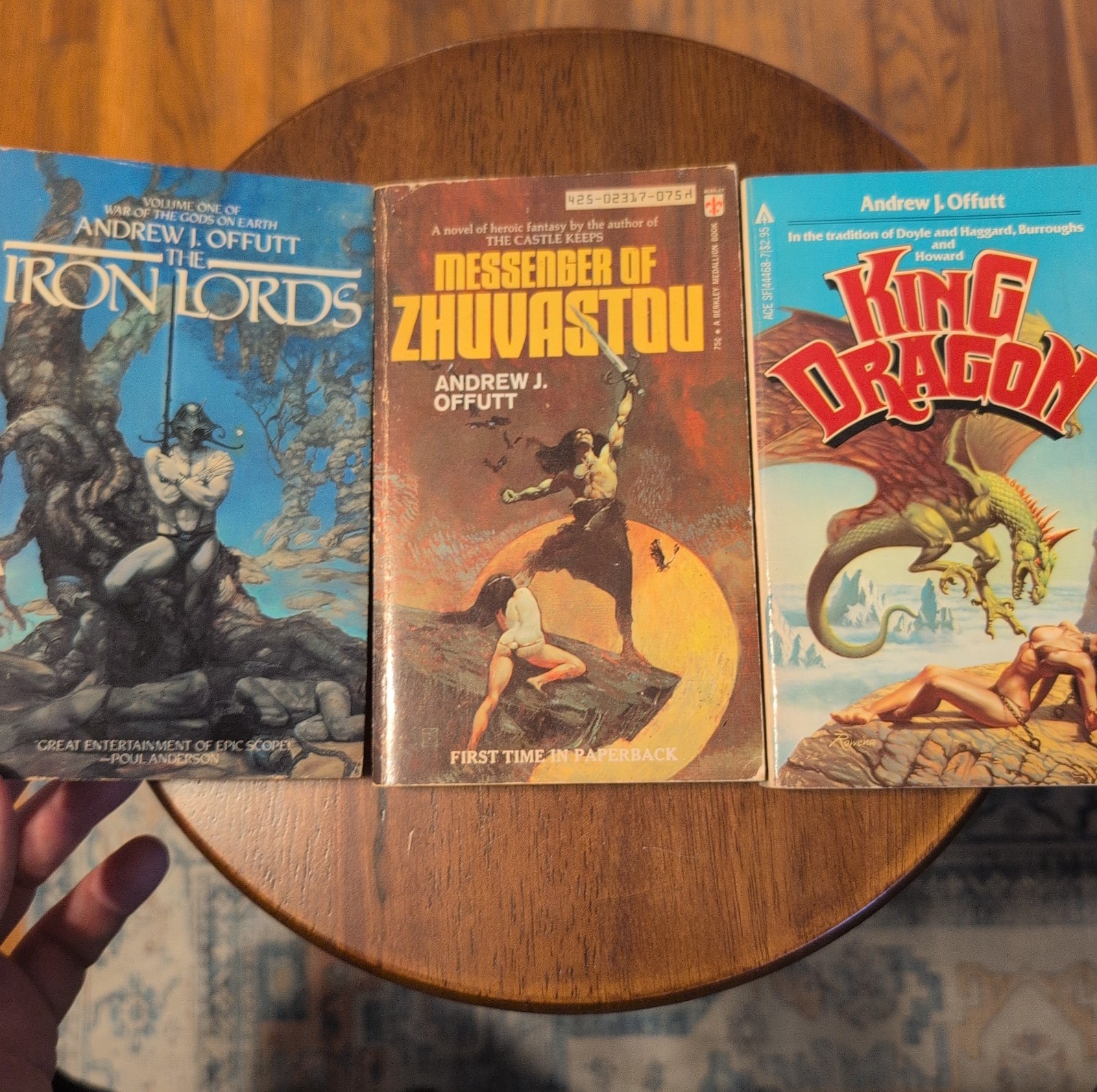 Andrew Offutt Fantasy and SciFi 3 Book Lot Various Titles, 1970s & 1980s Vintage