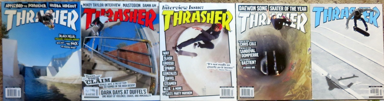 THRASHER Magazine – Skating – Thirteen (13) Issues from 2007 – Complete