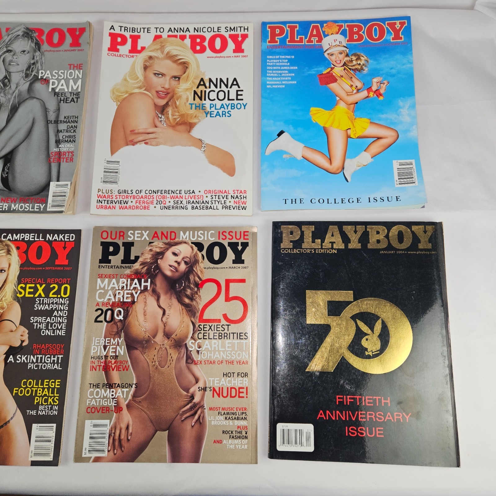 Playboy Magazine LOT OF 8 W/Centerfolds RARE Issues PAM, ANNA, MARIAH + More!
