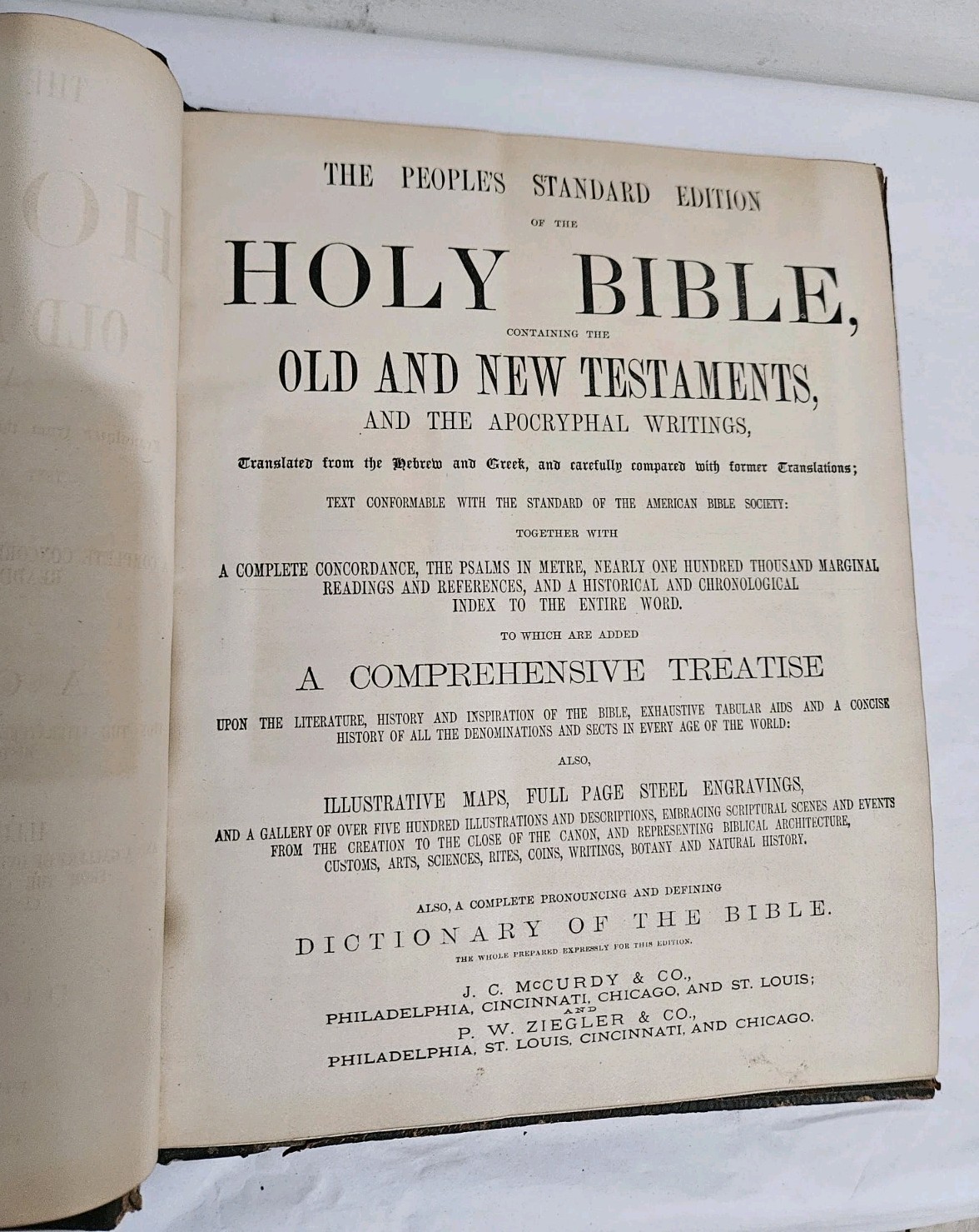 The Peoples&rsquo;s Standard Edition Of The Holy Bible- As is. 1872-1875