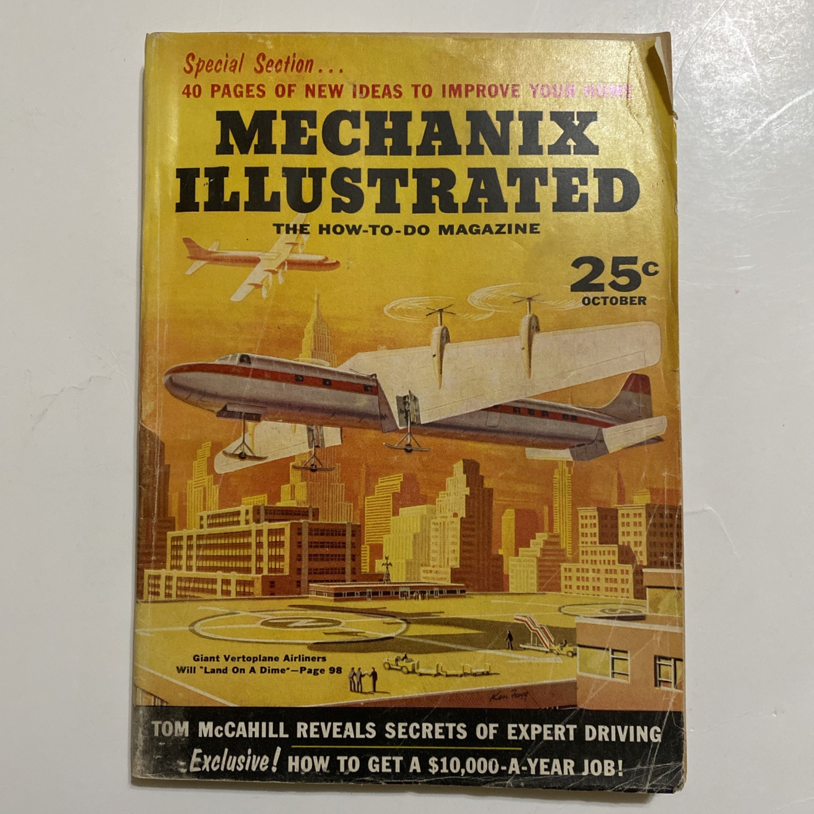 Mechanix Illustrated Oct 1956 Magazine Vertoplane Airliners Aviation VTOL