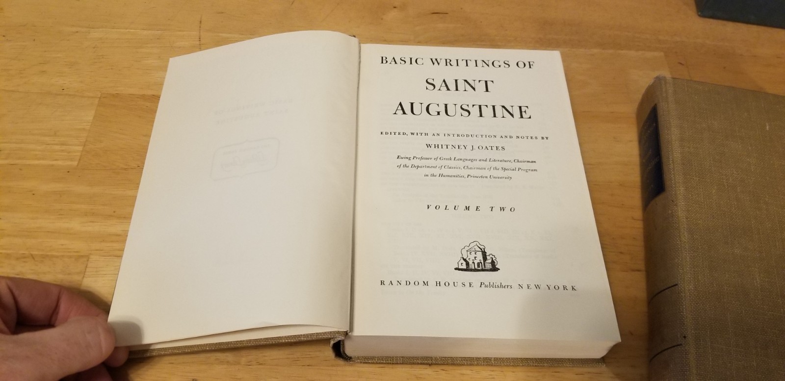 Basic Writings of Saint Augustine Whitney J Oates 1948 First Edition 2 Volumes
