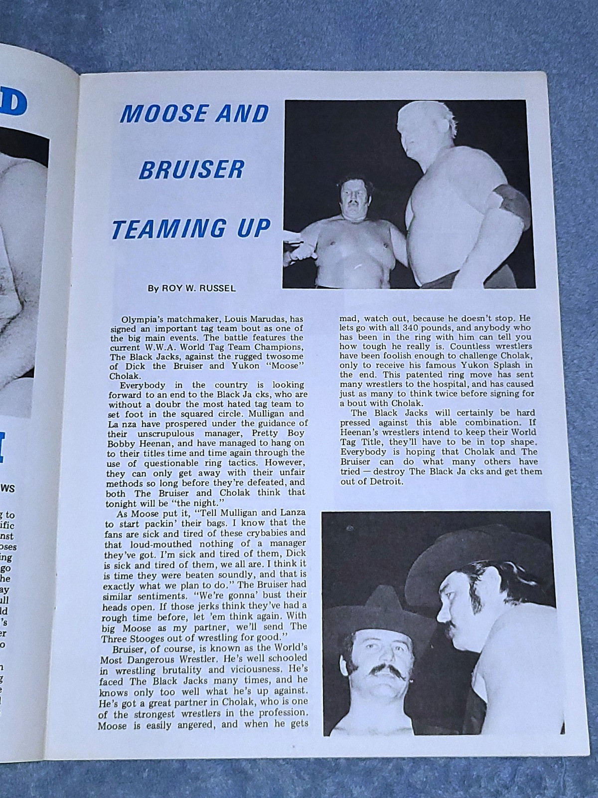 Stranglehold Wrestling Magazine/Program June 1972 Detroit Olympia Arena NM RARE