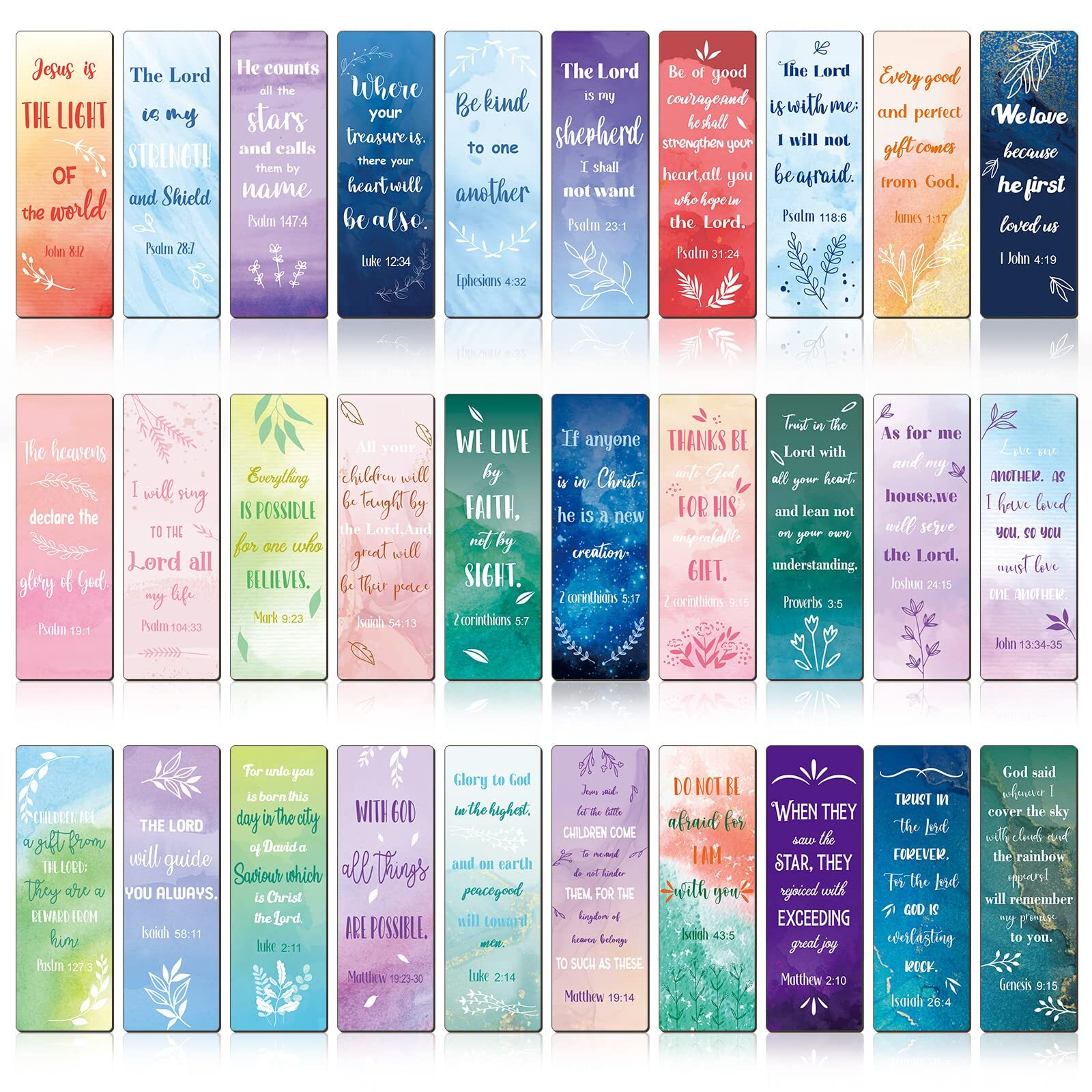 30 Pcs Christian Bookmarks Magnetic Bible Verse Book Marks Page Clips