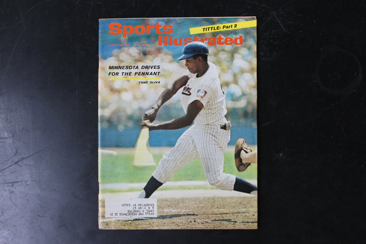 Sports Illustrated August 24 1964 Tony Oliva Twins Baseball Magazine MLB