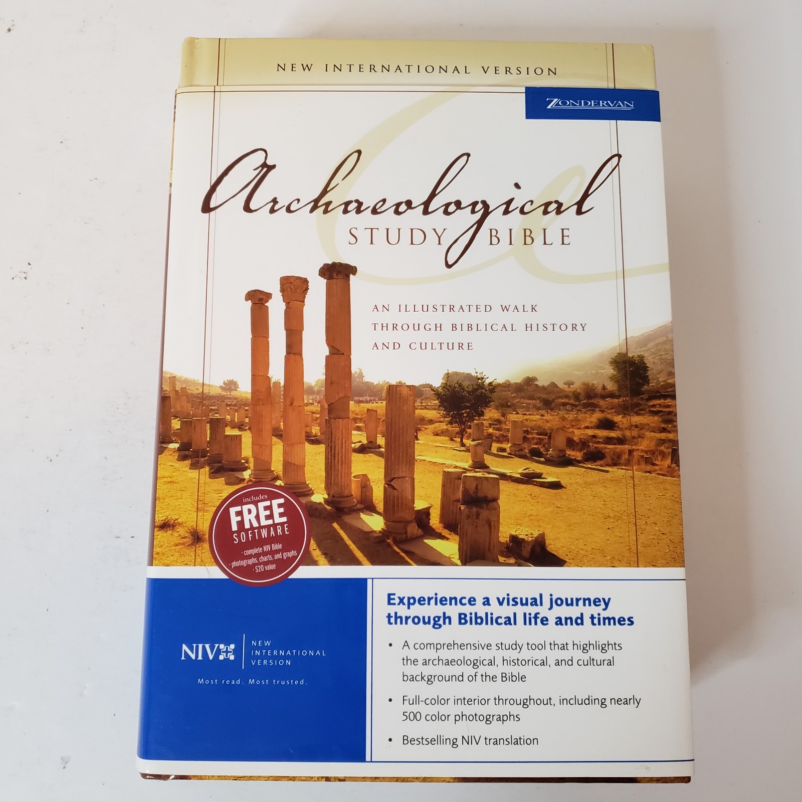 Zondervan Archaelogical Study Bible NIV Hardcover Book W/Software Disc 2005
