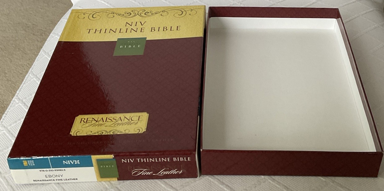 NIV Thinline Bible Renaissance Fine Leather Like New Red Letter