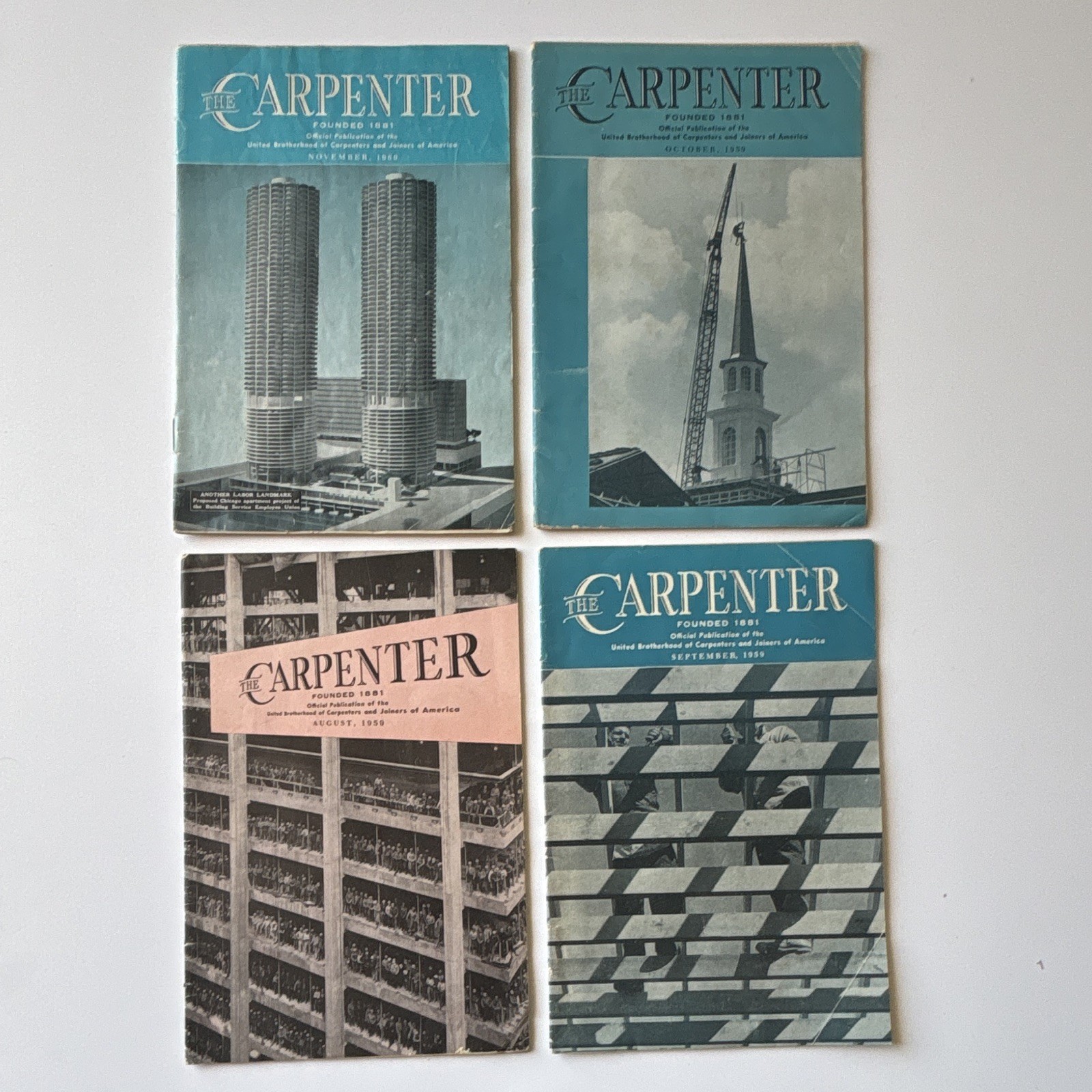 The Carpenter Aug-Sep-Oct-Nov 1959 Vintage Trade Journal Carpentry Construction
