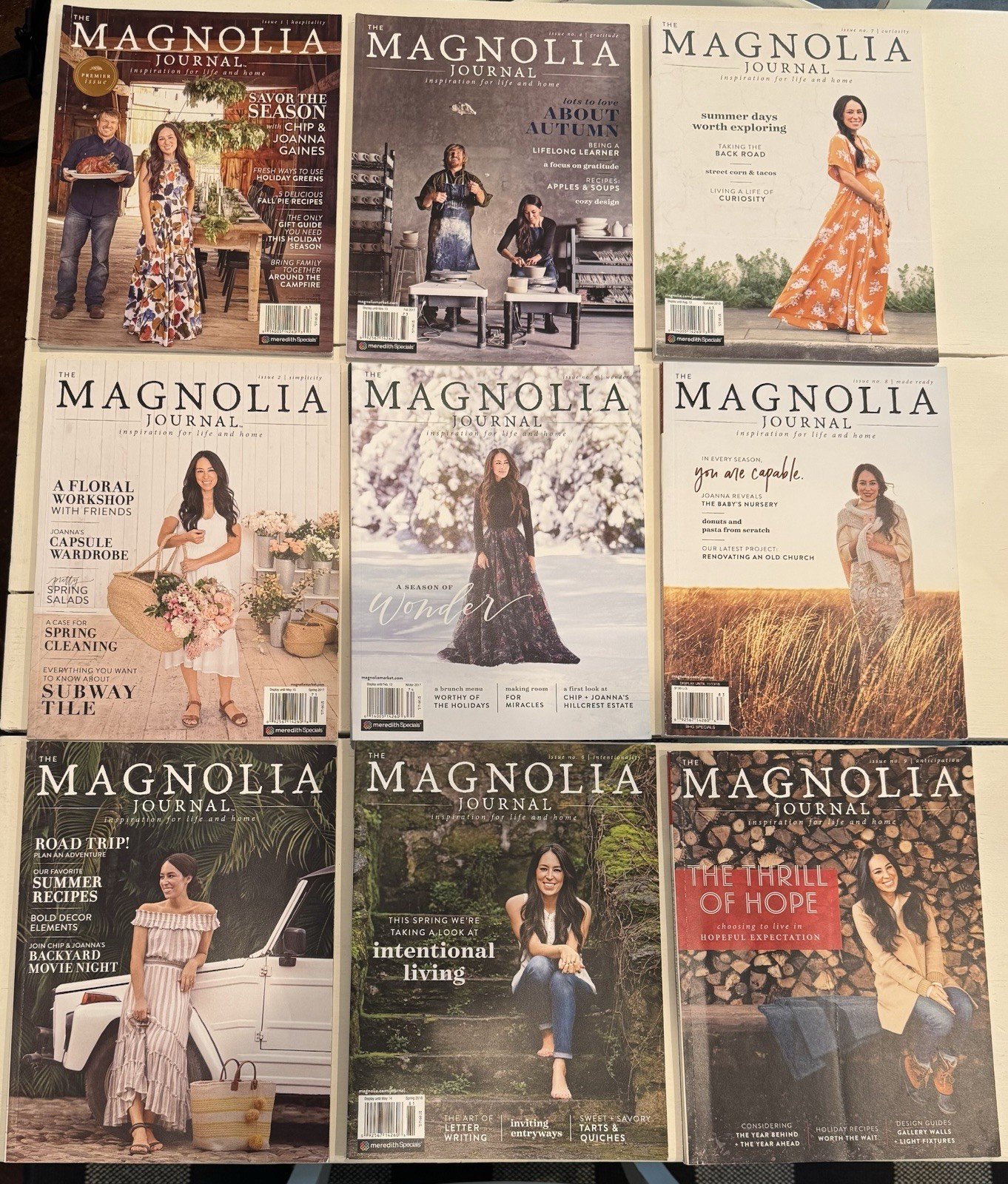 Magnolia Journal w/ Chip & Joanna Gaines Lot of the First 9 Issues #1-9