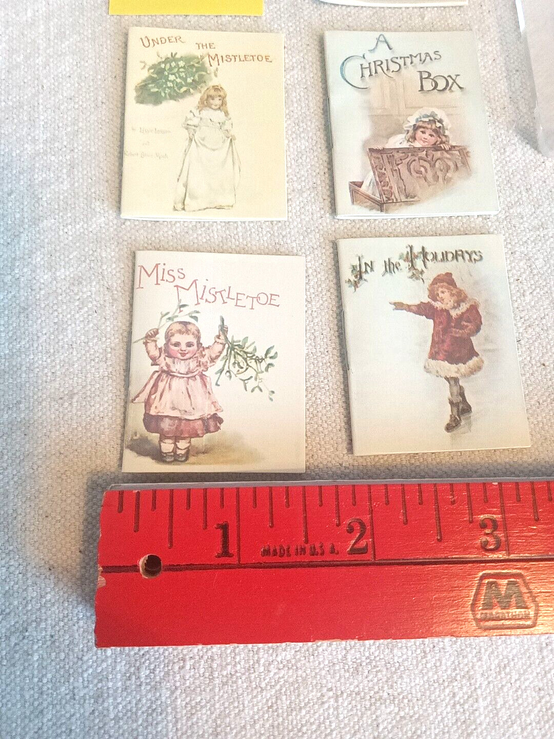 Miniature Christmas 5 Book Set Old Fashioned With Case 1983 Repro Set Vintage