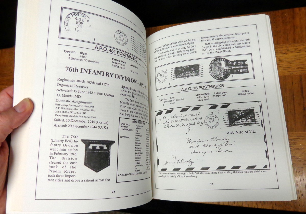 COMBAT INFANTRY MAIL: POSTMARKS USED BY WORLD WAR II U.S. INFANTRY DIVISION APOS