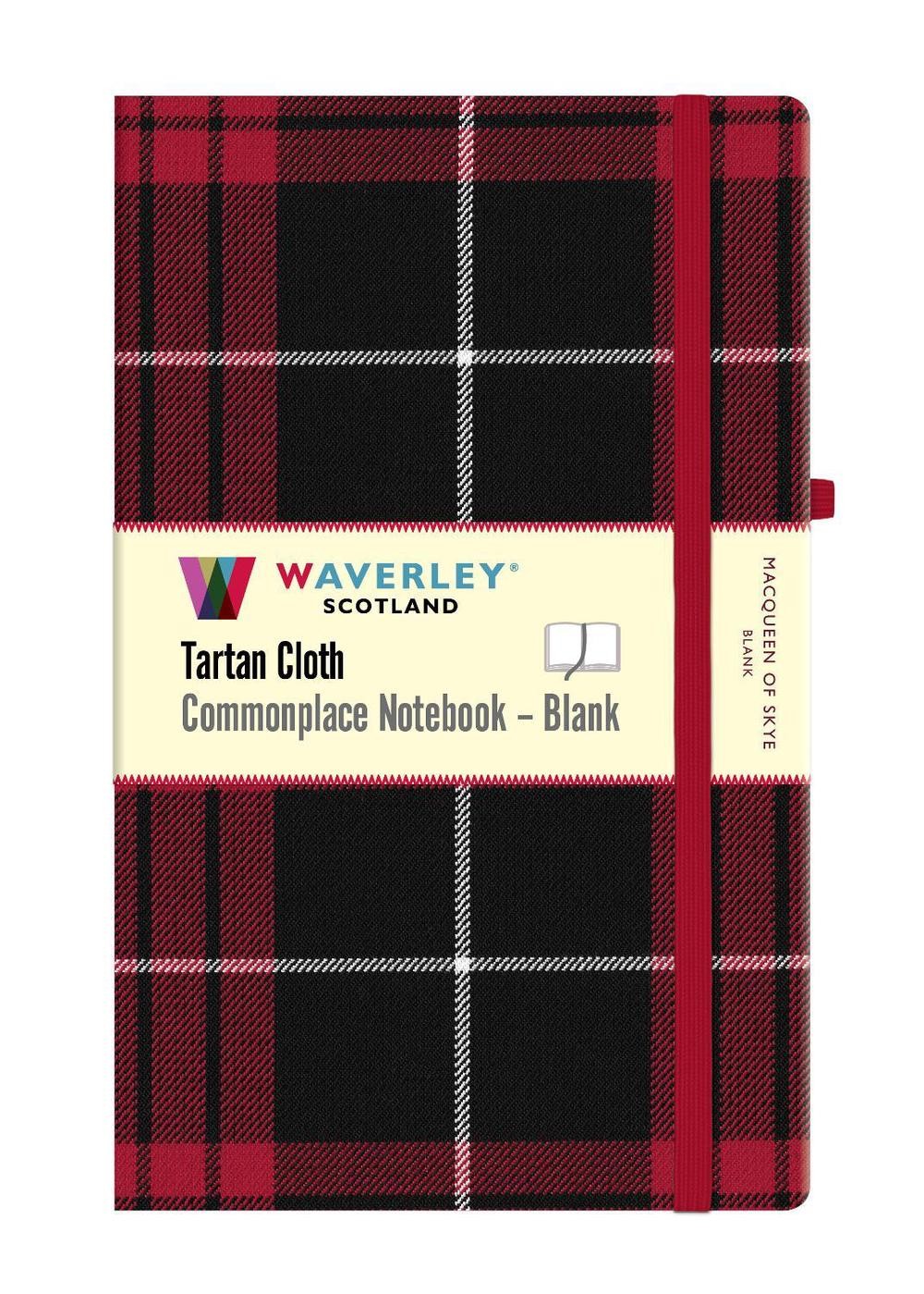 MacQueen of Skye Tartan Blank Notebook: Large 21cm x 13cm: Waverley Scotland Tar